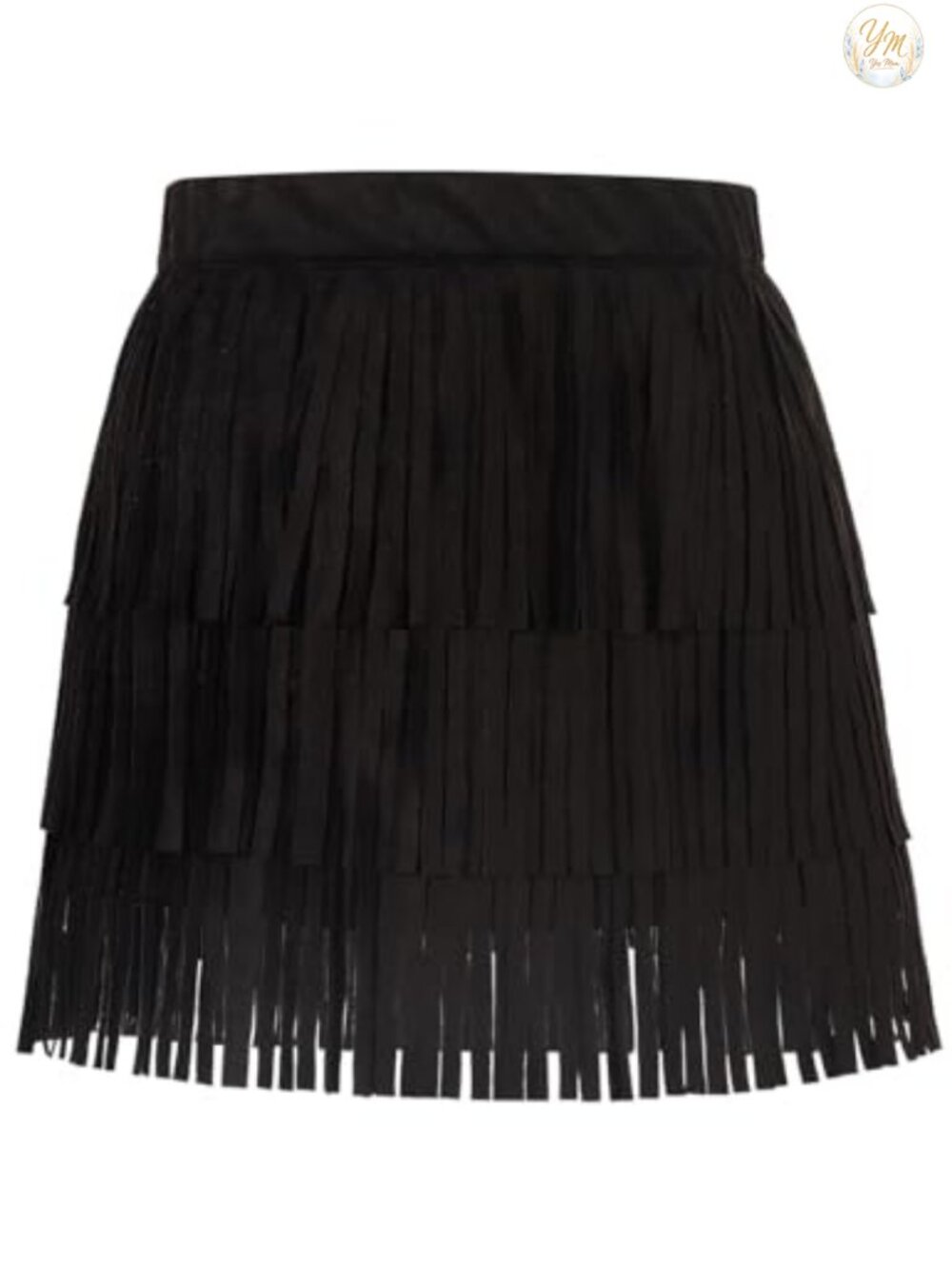 Women's Suede Fringe Skirt Boho Tassel Layered Ruffle Skirt